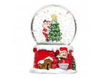 Декор - Снежный шар (подставка "Снеговик") (red/white) (243425)