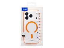 Чехол-накладка - SM041 SafeMag для "Apple iPhone 17 Pro" (transparent/orange) (243322)