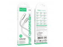 Кабель Type-C - Lightning Hoco X125 (3A, 30W, PD, оплетка нейлон) Белый