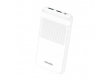Внешний аккумулятор 10 000 mAh KAKUSIGA KSC-1096 (2USB/PD/Micro/инд.бат) белый
