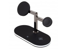 ЗУ Сетевое Беспроводное - 02 SafeMag 3in1 15W с подсветкой (black) (243551)