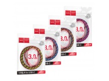 Кабель USB - Type-C HOCO X116, 1.0м, круглый, ткань, 3.0А, цвет: фиолетовый (1/68/680)