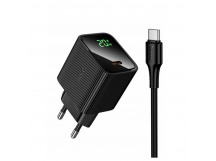 Блок питания сетевой 1 Type-C HOCO CS82A Excellent, 3.0A, PD20Вт, кабель Type-C - Type-C, цвет: черный (1/18/180)