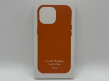 Чехол для iPhone 17 Pro Max кожаный Magsafe, оранжевый