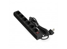Сетевой фильтр  1.5м, 6 розеток Exegate, SP-6-1.5B, 10А, 2200Вт, с выключателем, черный, пакет, шт