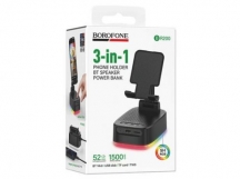 Колонка - Bluetooth BOROFONE BR200 с держателем для телефона + повербанк (черный)