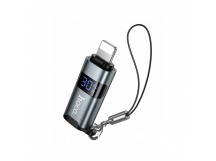 Переходник HOCO UA44A Lightning(m)-TC(f) с индикацией мощности PD 30W (серый)