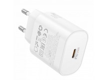 Адаптер Сетевой Borofone BA82A Platinum PD(повр. уп.) Type-C 3A/25W (white) (244185)