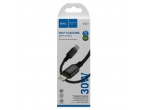 Кабель Type-C - Lightning Hoco X127 (3A, 30W, PD, оплетка нейлон) Черный