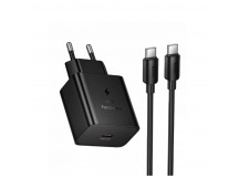 Адаптер Сетевой с кабелем Hoco N77 PD GaN Type-C 45W (Type-C/Type-C) (black) (243842)