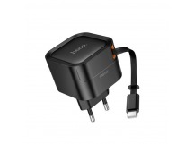 Блок питания сетевой HOCO C153A, 3.0A, PD20Вт, кабель Type-C, цвет: черный (1/10/100)