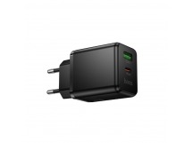 Блок питания сетевой 1 USB, 1 Type-C HOCO C157A Smart, 3.0A, PD30Вт, цвет: черный (1/23/138)