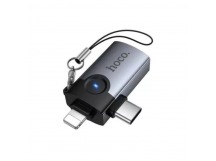 Адаптер Lightning + Type-C - USB Hoco UA46D Серый