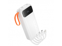 Аккумулятор внешний HOCO J151A Spirit, 20000mAh, пластик, индикатор,  кабель Type-C, микро USB, 8 pin, цвет: белый (1/31)