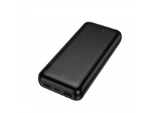 Аккумулятор внешний HOCO J153А, 20000mAh, пластик, 2 USB, цвет: черный (1/64)