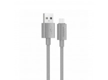 Кабель USB - микро USB HOCO X107 Favor, 1.0м, 2.4А, цвет: серый (1/31/310)