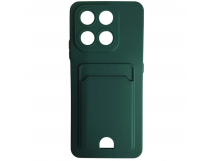 Чехол силиконовый Honor X7D матовый цветной с визитницей зеленый