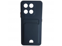 Чехол силиконовый Honor X7D матовый цветной с визитницей синий