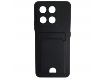 Чехол силиконовый Honor X7D матовый цветной с визитницей черный