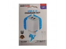 Сетевое ЗУ BOROFONE BAS81A + кабель Type-С (2USB/10.5W) белое