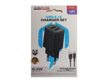 Сетевое ЗУ BOROFONE BAS81A + кабель Type-С (2USB/10.5W) черное