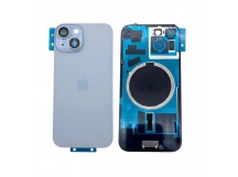 Задняя крышка iPhone 15 (Стекло камеры + Рамка + MagSafe) Оригинал Голубой