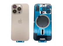 Задняя крышка iPhone 16 Pro (Стекло камеры + Рамка + MagSafe) Оригинал Бежевый