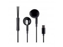 Проводные наушники с микрофоном вкладыши Celebrat D12 Type-C  (black) (243928)