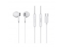 Проводные наушники с микрофоном вкладыши Celebrat D12 Type-C  (white) (243929)
