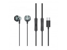 Проводные наушники с микрофоном вкладыши Celebrat D14 Type-C  (black) (243932)