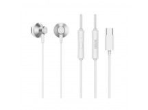 Проводные наушники с микрофоном вкладыши Celebrat D14 Type-C  (white) (243933)