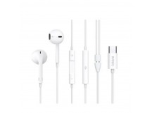 Проводные наушники с микрофоном вкладыши Celebrat E500 Type-C  (white) (243927)