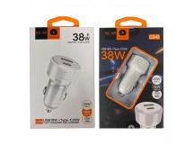 Автомобильное зарядное устройство Type-C/USB WUW C242 (1Type-C PD 20W + 1USB 18W QC3.0) Белый