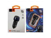Автомобильное зарядное устройство Type-C/USB WUW C282 (1Type-C PD 30W + 1USB 18W QC3.0) Прозрачный