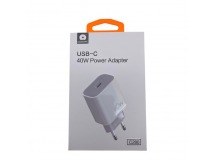 Сетевое зарядное устройство Type-C WUW C280 (1Type-C PD 40W) Белый (для iPhone)