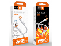 Кабель Type-C - Lightning (для iPhone) WUW X226 1m PD 20W  (Силиконовый Термостойкий) Белый