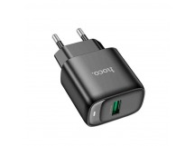 Блок питания сетевой 1 USB HOCO C140A Smart, PD18Вт, QC3.0, цвет: чёрный (1/36/216)
