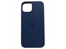 Чехол iPhone 14 Silicone Case (c Лого) №08 Полуночный Синий