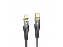 Кабель Lightning - Type-C HOCO U121 (27W/3A/1.2m/текстиль) черный