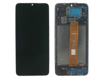 Дисплей для Samsung SM-A125 Galaxy A12 (2020) + тачскрин + рамка(черный), ориг