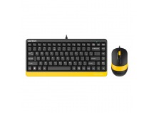 Комплект проводной Клавиатура + Мышь A4TECH Fstyler F1110, USB Multimedia (F1110 BUMBLEBEE), черная/желтый (1/10)