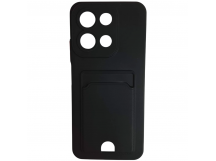 Чехол силиконовый Xiaomi Redmi 15C/POCO C85 матовый цветной с визитницей черный