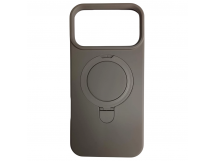 Чехол силиконовый iPhone 17 Pro Max MagSafe цветной с кольцом серый