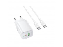 Адаптер Сетевой с кабелем Borofone BAS83A Star USB/Type-C 20W (Type-C/Type-C) (white) (243917)