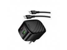 Адаптер Сетевой с кабелем Hoco CS102A USB/Type-C 30W (Type-C/Type-C) (black) (243838)