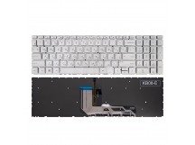 Клавиатура для HP Envy 17-cw серебряная с подсветкой