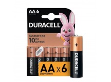 Батарейка Duracell Basic LR6 AA BL6 Alkaline 1.5V CN (Китай) (6/48/576)