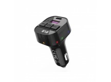 FM модулятор (трансмиттер) XO-BCC17 bluetooth, 3.1А USB, type-c, цвет черный