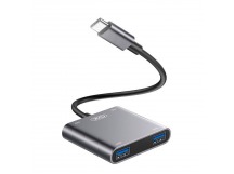 Адаптер-хаб XO HUB012B 4в1 Type-C (USB3.0*4), черный