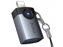 Переходник USB (м) - Lightning (п) Hoco UA46 (metal gray) (243876)